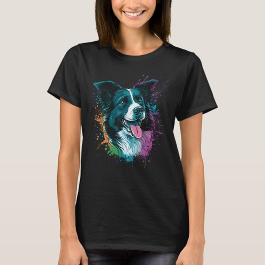 Leuke Border Collie Hond op Border Collie Lover_3 T-shirt (Voorkant)