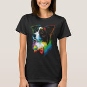 Leuke Border Collie Hond op Border Collie Lover T-shirt (Voorkant)