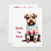 Leuke Border Terrier in Ugly Sweater Christmas Kaa Feestdagenkaart (Voorkant / Achterkant)