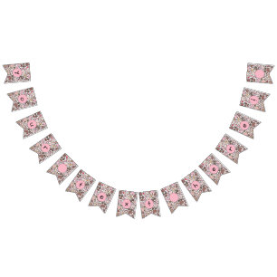 Leuke borst vrouw bunting vlaggen vlaggetjes