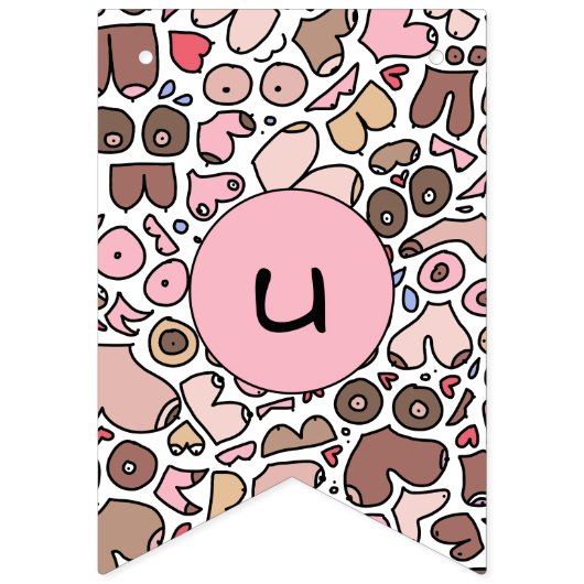 Leuke borst vrouw bunting vlaggen vlaggetjes (Derde vlag)