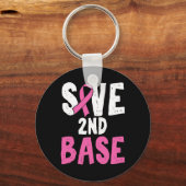 Leuke borstkanker bewustwording maand Bespaar twee Sleutelhanger (Voorkant)