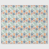 Leuke Bos Dier Mint Geruite Kinderen Verjaardag Cadeaupapier (Vlak)