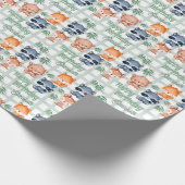 Leuke Bos Dier Mint Geruite Kinderen Verjaardag Cadeaupapier (Hoek)