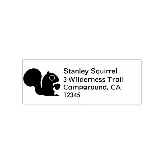 Leuke bosachtige eekhoorn met moer retouradres rubberstempel (Gestempeld)