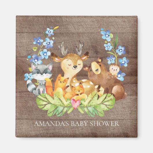Leuke bosdieren Baby shower Favor Magnet (Voorkant)