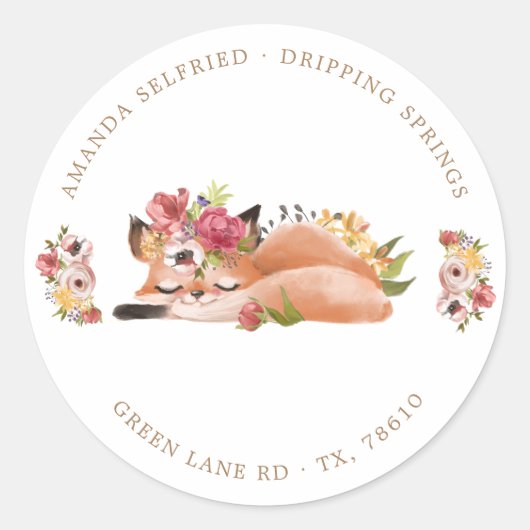 Leuke bosdieren bloemendieren Baby shower Ronde Sticker (Voorkant)