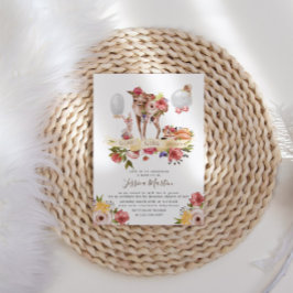 Leuke bosdieren bloemenvirtueel Baby shower Kaart