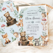 Leuke bosdieren groen blauw Baby shower Kaart