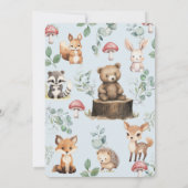 Leuke bosdieren groen blauw Baby shower Kaart (Achterkant)