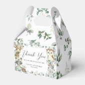 Leuke bosdieren groen jongen Baby shower Bedankdoosjes (Achterkant)