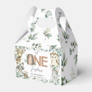 Leuke bosdieren groen jongen Baby shower Bedankdoosjes