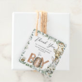 Leuke bosdieren groen jongen Baby shower Bedankjes Labels (In situ)