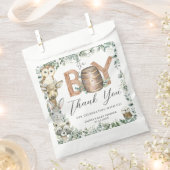 Leuke bosdieren groen jongen Baby shower Bedankzakje (Geknipt)