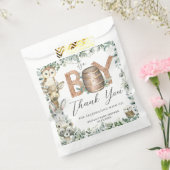 Leuke bosdieren groen jongen Baby shower Bedankzakje (Gezegeld)