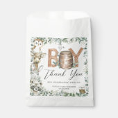 Leuke bosdieren groen jongen Baby shower Bedankzakje (Voorkant)