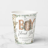 Leuke bosdieren groen jongen Baby shower Papieren Bekers (Achterkant)