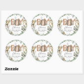 Leuke bosdieren groen jongen Baby shower Ronde Sticker (Vel)