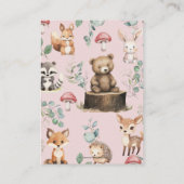 Leuke bosdieren groen meisje Baby shower Informatiekaartje (Achterkant)