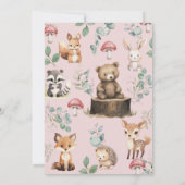 Leuke bosdieren groen meisje Baby shower Kaart (Achterkant)