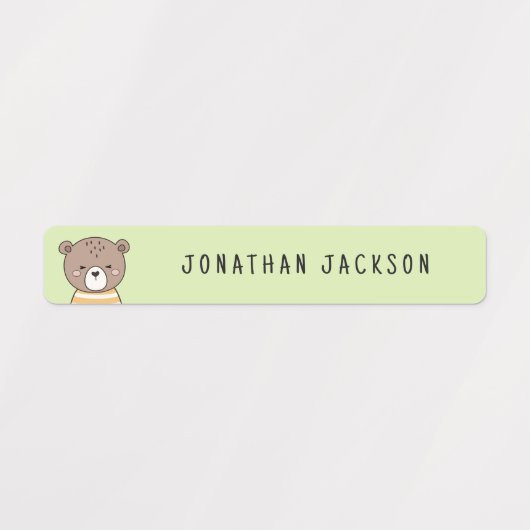 Leuke bosdieren groene kinder naam labels (Design 1)