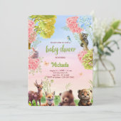 Leuke bosdieren Oerwoud Safari Baby shower Kaart (Staand voorkant)