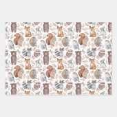 Leuke bosdieren Waterverf Verjaardag Inpakpapier Vel (Voorkant)