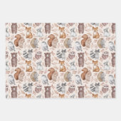 Leuke bosdieren Waterverf Verjaardag Inpakpapier Vel (Voorkant)