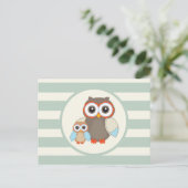 Leuke bosrijke uilen; Lichte salie groen Briefkaart (Staand voorkant)