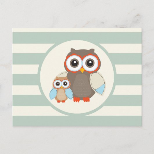 Leuke bosrijke uilen; Lichte salie groen Briefkaart (Voorkant)