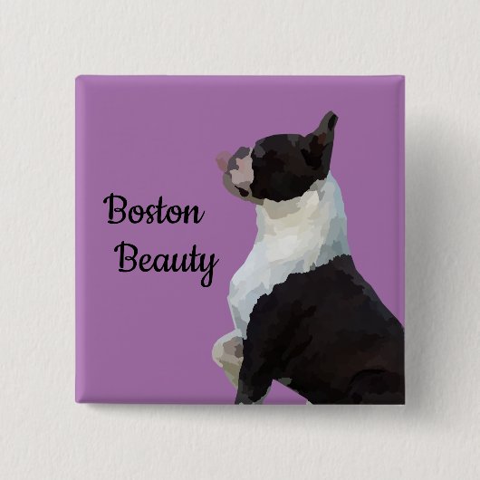 Leuke Boston Terrier Boston Beauty Pin Button (Voorkant)