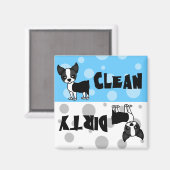 Leuke Boston Terrier Clean Dirty Vaatwasser Magnet (Voorkant / Achterkant)