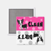 Leuke Boston Terrier Clean Dirty Vaatwasser Magnet (Voorkant / Achterkant)