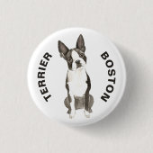 Leuke Boston Terrier Hondenras Waterverven Ronde Button 3,2 Cm (Voorkant)