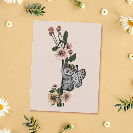 Leuke Botanische Koala Beary Waterverf Illustratie Briefkaart