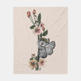Leuke Botanische Koala Beary Waterverf Illustratie Fleece Deken