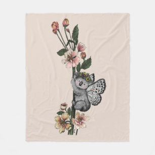 Leuke Botanische Koala Beary Waterverf Illustratie Fleece Deken