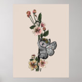 Leuke Botanische Koala Beary Waterverf Illustratie Poster (Voorkant)
