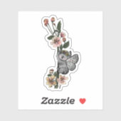 Leuke Botanische Koala Beary Waterverf Illustratie Sticker (Vel)