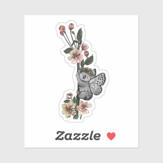 Leuke Botanische Koala Beary Waterverf Illustratie Sticker (Vel)