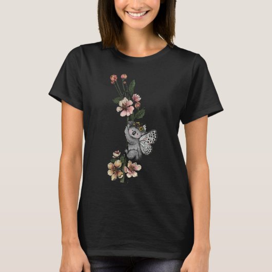 Leuke Botanische Koala Beary Waterverf Illustratie T-shirt (Voorkant)