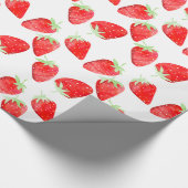 Leuke Botanische Meisje Trendy Aardbei Verjaardag Cadeaupapier (Hoek)