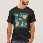 Leuke Botanische Rozen Illustratie Prachtige Bloem T-shirt (Voorkant)