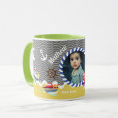 Leuke Boten Foto Grijs Geel Mok (Voorkant links)