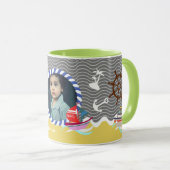 Leuke Boten Foto Grijs Geel Mok (Voorkant rechts)