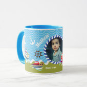 Leuke boten Foto Groen Blauw Mok (Voorkant links)