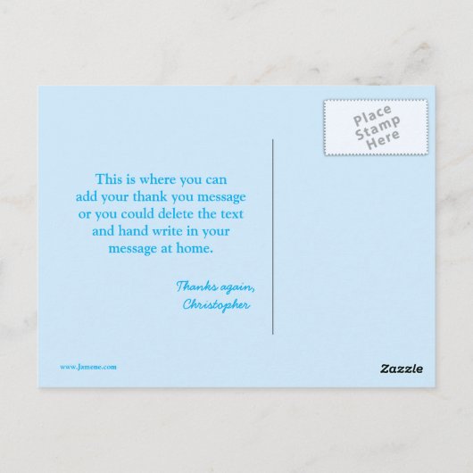 Leuke bounce house boys bedankt briefkaart (Achterkant)