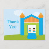 Leuke bounce house boys bedankt briefkaart (Voorkant)