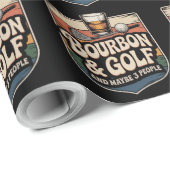 Leuke Bourbon Golf Golfer Vader Cadeau Vintage Cadeaupapier (Rol Hoek)