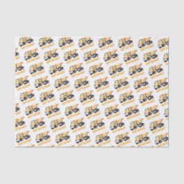 Leuke bouw dump truck gefeliciteerd tissuepapier